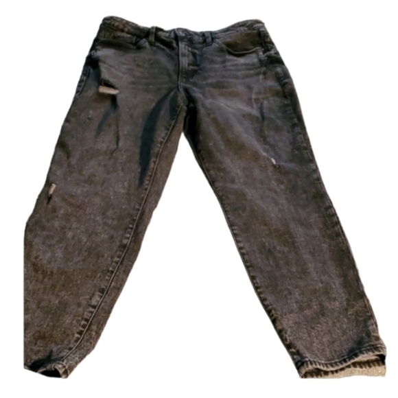 New old navy vintsge retro style high waist straight distressed blk jean… - Picture 1 of 10